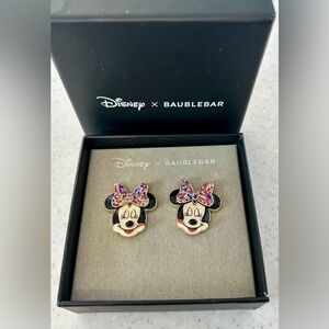 Disney baublebar Minnie earrings. New in box